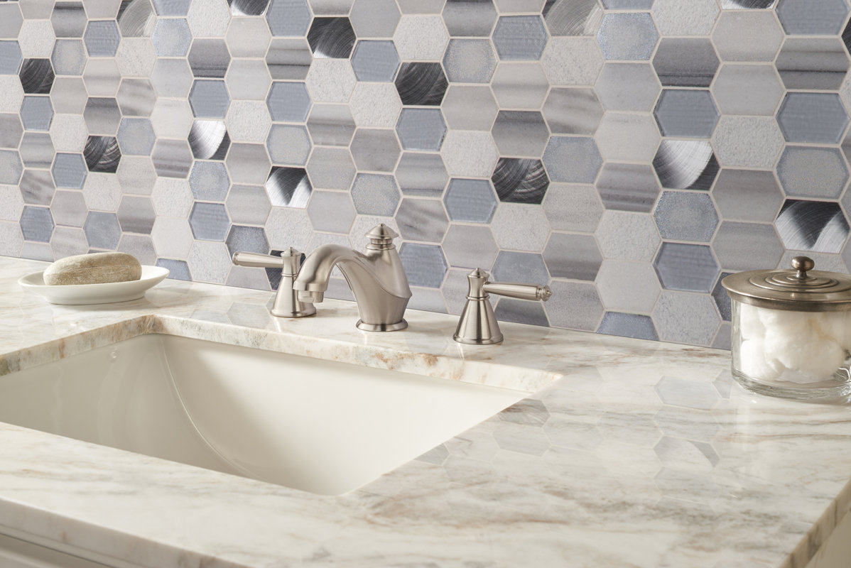 MSI Harlow Picket Glass/Stone Mosaic Tile in Gray & Reviews Wayfair